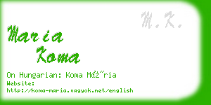 maria koma business card